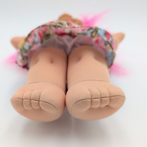 Vintage Russ Berrie Troll Kidz Rosie Doll Plush Cottagecore Floral 9" Pink NWOT - Picture 8 of 9